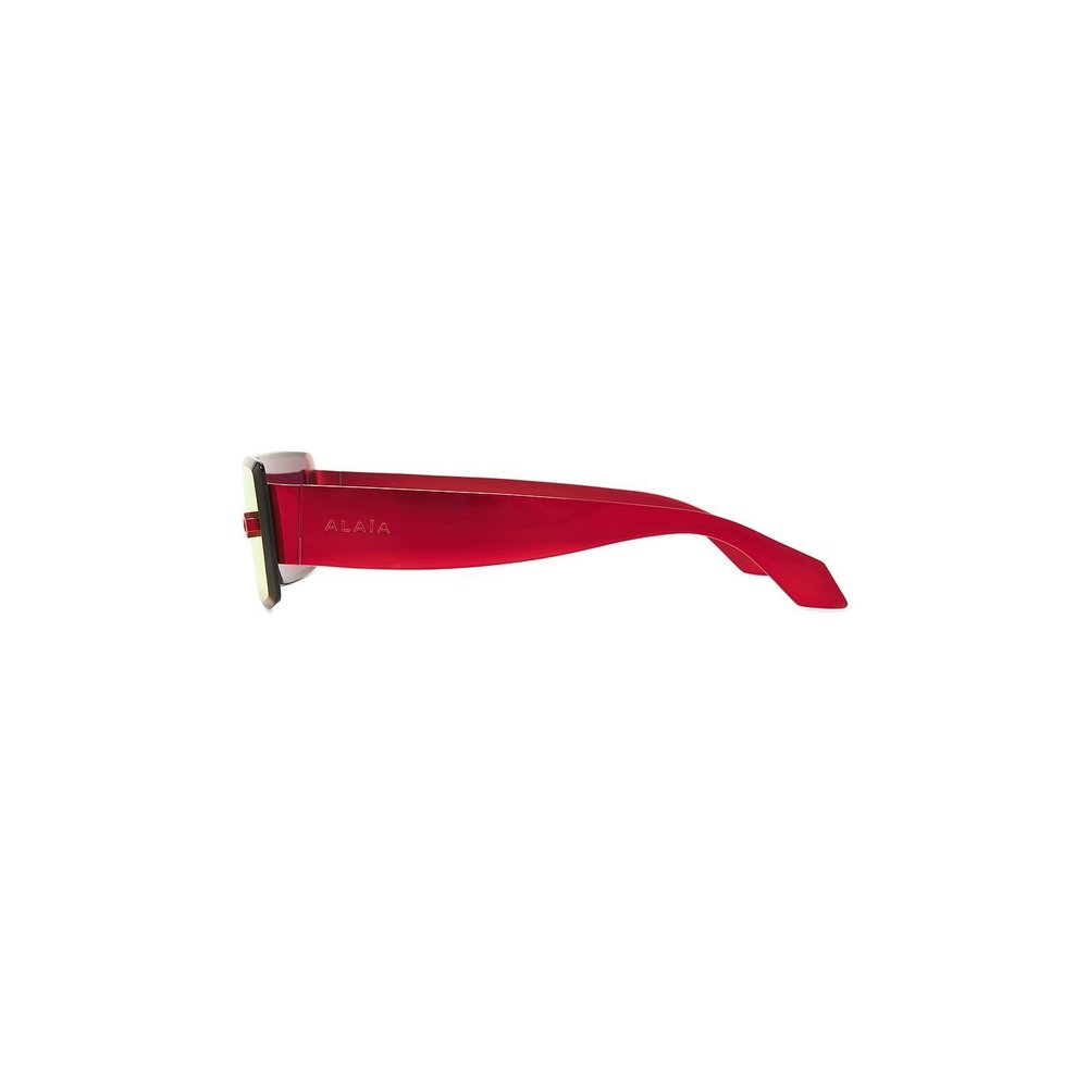 ALAIA Rectangular Sunglasses in Red metallic metal mirror designed - Picture 4 of 12